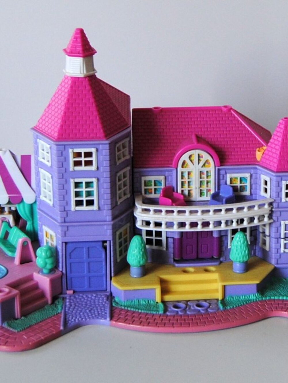 Vintage Bluebird Polly Pocket Light Up Magical Mansion Car 3 Figures Horse